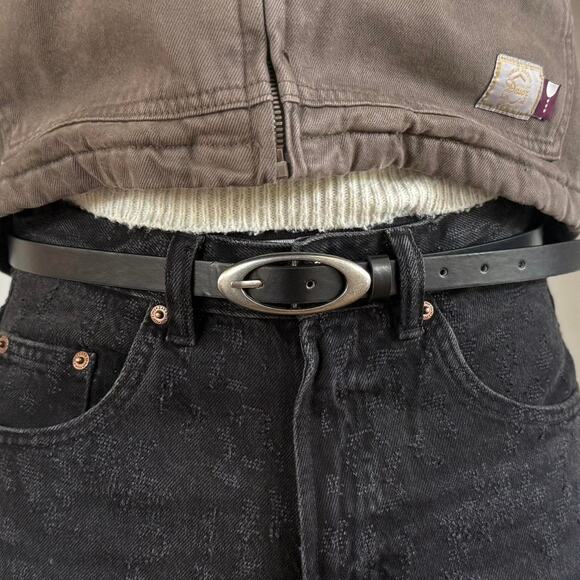 Black Silver Star Studded Belt Unisex Boho American Style 41.5" Long - Picture 2 of 9